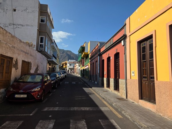 Colorful traditional houses lining a quiet street in Buenavista.