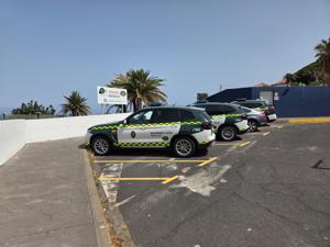 Guardia Civil cars parked at station