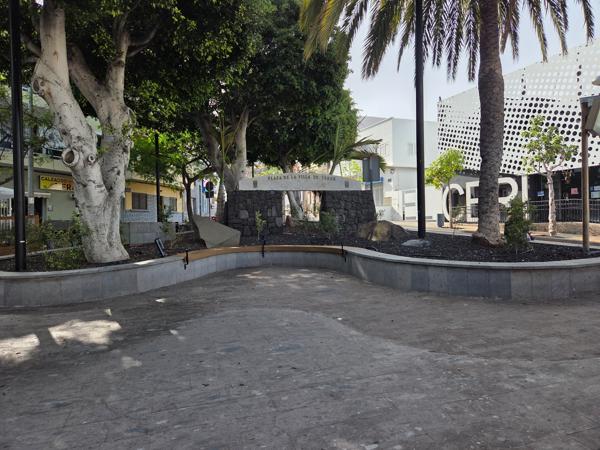 Small tree-lined plaza in Candelaria