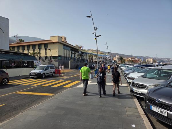 Locals and tourists walking Candelaria streets
