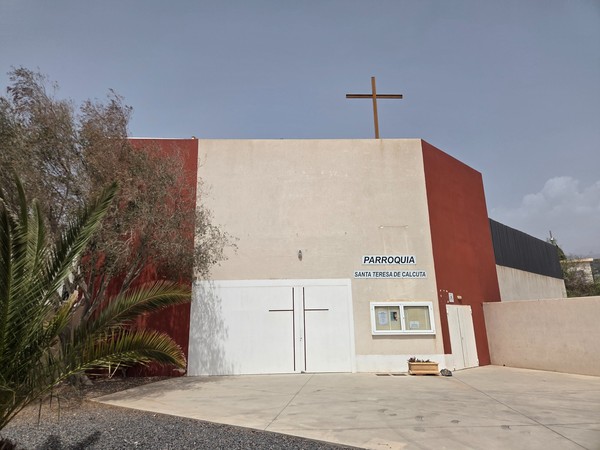 Modern minimalist church Parroquia Santa Teresa de Calcuta in La Chafira.