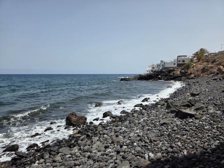 Rocky beach of El Varadero with Atlantic waves
