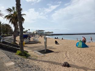 Beach shower near promenade
