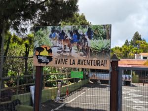 Camello Center El Tanque entrance with camel adventure sign