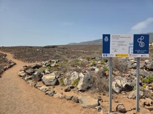 Signboard about the protected area of La Caleta