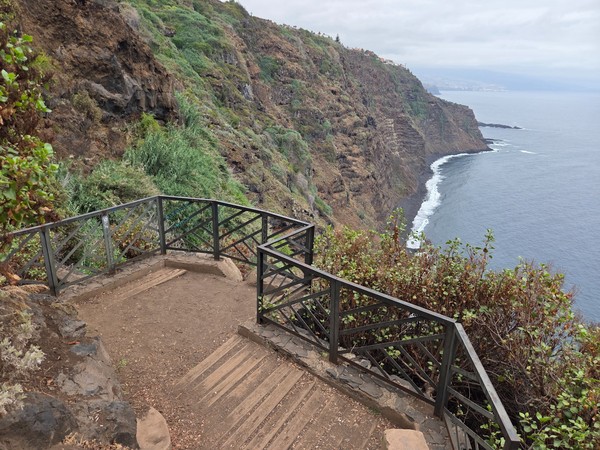 Viewpoint terrace overlooking the vertical cliffs and coastline of Costa de Acentejo Viewpoint terrace overlooking the vertical cliffs and coastline of Costa de Acentejo.