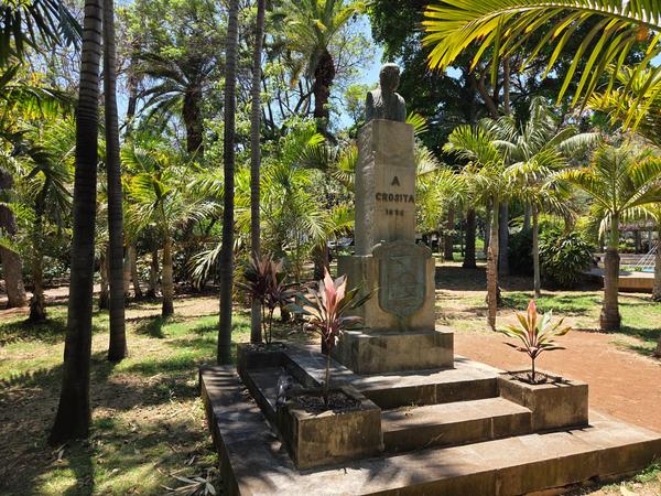 Monument to Crosita (1886) surrounded by palm trees