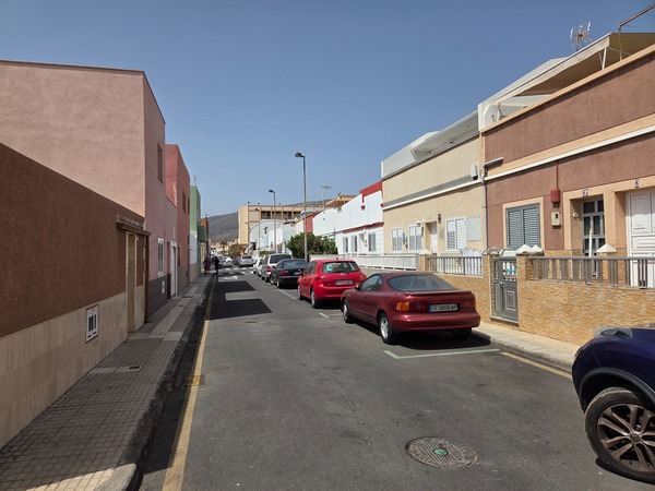 Typical residential street of single-storey houses in El Puertito de Güímar.