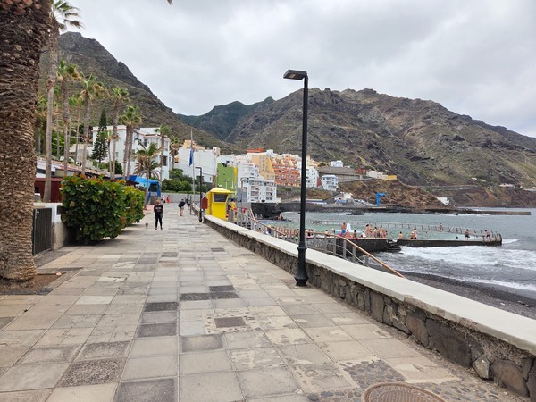 Entrance arch of Sociedad Piscinas Altagay on the seafront of Punta del Hidalgo.