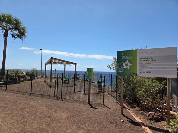 A new fenced dog park by the ocean under development in Radazul Bajo.