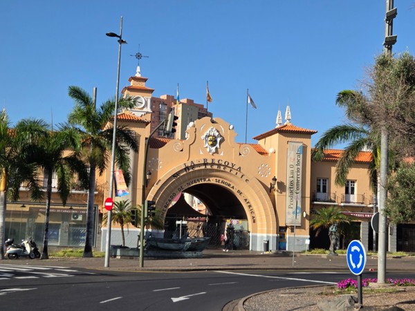 Entrance arch of La Recova market (Mercado Nuestra Señora de África) in Santa Cruz de Tenerife.
