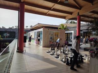 Giant chess board at the mall