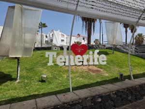 I Love Tenerife sign near Tramps nightclub in Playa de las Américas